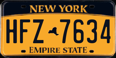 NY license plate HFZ7634