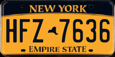 NY license plate HFZ7636