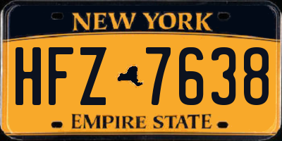NY license plate HFZ7638