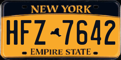 NY license plate HFZ7642