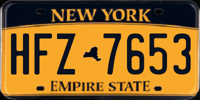NY license plate HFZ7653