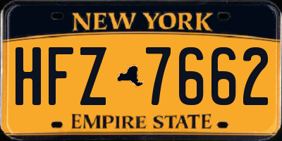 NY license plate HFZ7662