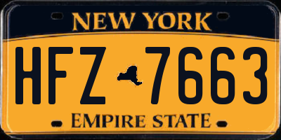 NY license plate HFZ7663