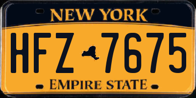 NY license plate HFZ7675