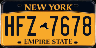 NY license plate HFZ7678