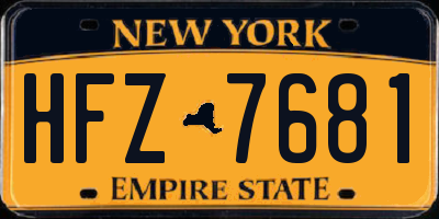 NY license plate HFZ7681