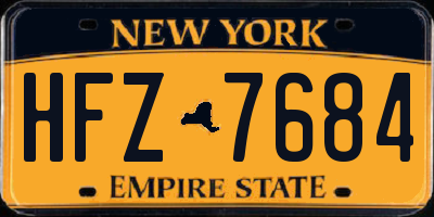 NY license plate HFZ7684