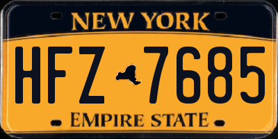 NY license plate HFZ7685