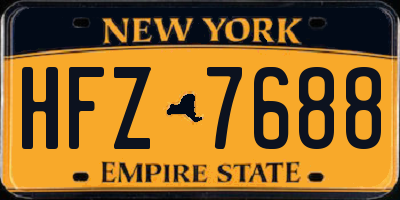 NY license plate HFZ7688
