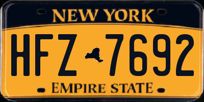 NY license plate HFZ7692