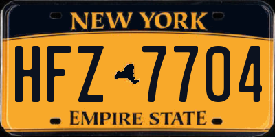 NY license plate HFZ7704