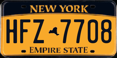 NY license plate HFZ7708