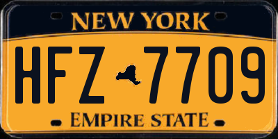 NY license plate HFZ7709