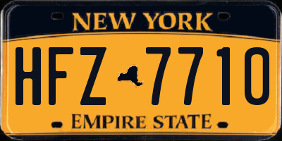 NY license plate HFZ7710