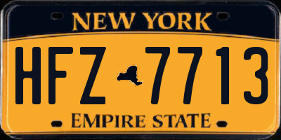 NY license plate HFZ7713