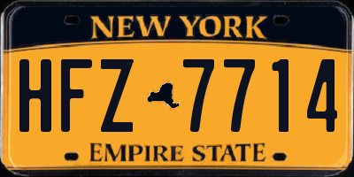 NY license plate HFZ7714