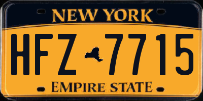 NY license plate HFZ7715