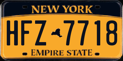 NY license plate HFZ7718