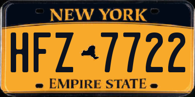 NY license plate HFZ7722