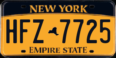 NY license plate HFZ7725