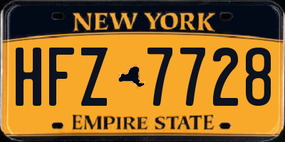 NY license plate HFZ7728