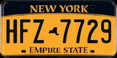 NY license plate HFZ7729