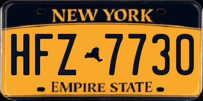 NY license plate HFZ7730
