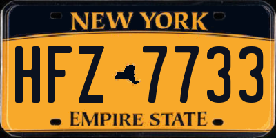 NY license plate HFZ7733