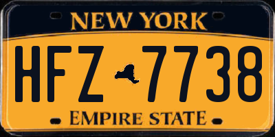 NY license plate HFZ7738