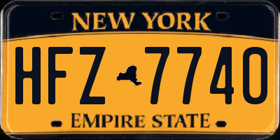 NY license plate HFZ7740