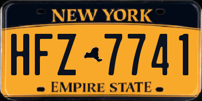 NY license plate HFZ7741