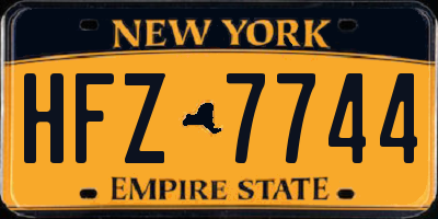 NY license plate HFZ7744