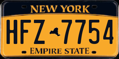 NY license plate HFZ7754