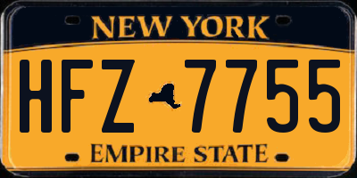 NY license plate HFZ7755