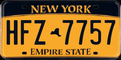 NY license plate HFZ7757