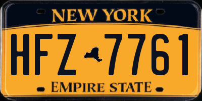 NY license plate HFZ7761