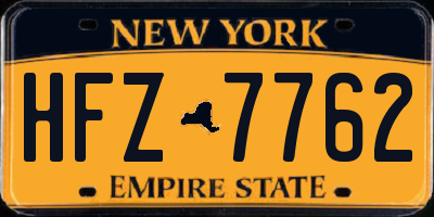 NY license plate HFZ7762