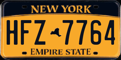 NY license plate HFZ7764