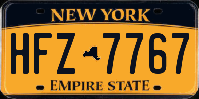 NY license plate HFZ7767