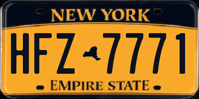NY license plate HFZ7771