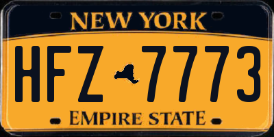 NY license plate HFZ7773