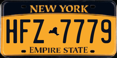 NY license plate HFZ7779