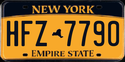 NY license plate HFZ7790