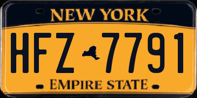 NY license plate HFZ7791