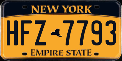 NY license plate HFZ7793