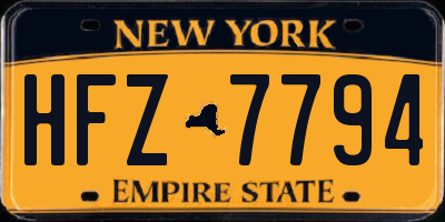 NY license plate HFZ7794