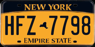 NY license plate HFZ7798