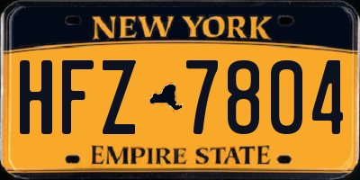 NY license plate HFZ7804