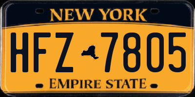 NY license plate HFZ7805