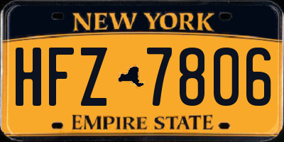 NY license plate HFZ7806